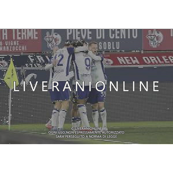 Casper Tengstedt of Hellas Verona FC celebrates after scoring during Bologna BFC vs Hellas Verona FC, 18° Serie A Enilive 2024-25 game at Renato Dall\'Ara stadium in Bologna (BO), Italy, on Dicember 30, 2024. (Photo by Davide Casentini) -AGENZIA ALDO LIVERANI SAS