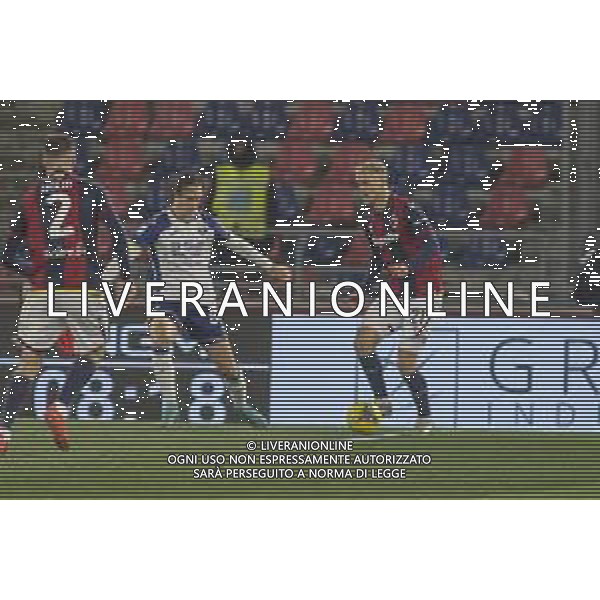 Jens Odgaard of Bologna FC competes for the ball with Daniele Ghilardi of Hellas Verona FC during Bologna BFC vs Hellas Verona FC, 18° Serie A Enilive 2024-25 game at Renato Dall\'Ara stadium in Bologna (BO), Italy, on Dicember 30, 2024. (Photo by Davide Casentini) -AGENZIA ALDO LIVERANI SAS