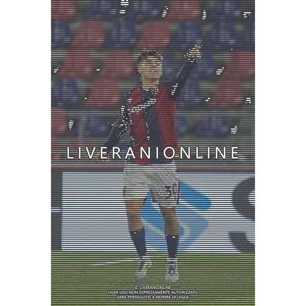 Benjamin Dominguez of Bologna FC celebrates after scoring during Bologna BFC vs Hellas Verona FC, 18° Serie A Enilive 2024-25 game at Renato Dall\'Ara stadium in Bologna (BO), Italy, on Dicember 30, 2024. (Photo by Davide Casentini) -AGENZIA ALDO LIVERANI SAS