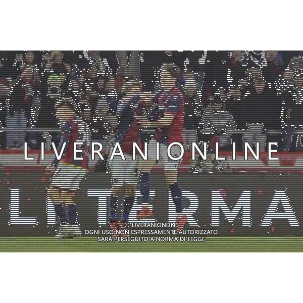 Benjamin Dominguez of Bologna FC celebrates after scoring second gol during Bologna BFC vs Hellas Verona FC, 18° Serie A Enilive 2024-25 game at Renato Dall\'Ara stadium in Bologna (BO), Italy, on Dicember 30, 2024. (Photo by Davide Casentini) -AGENZIA ALDO LIVERANI SAS