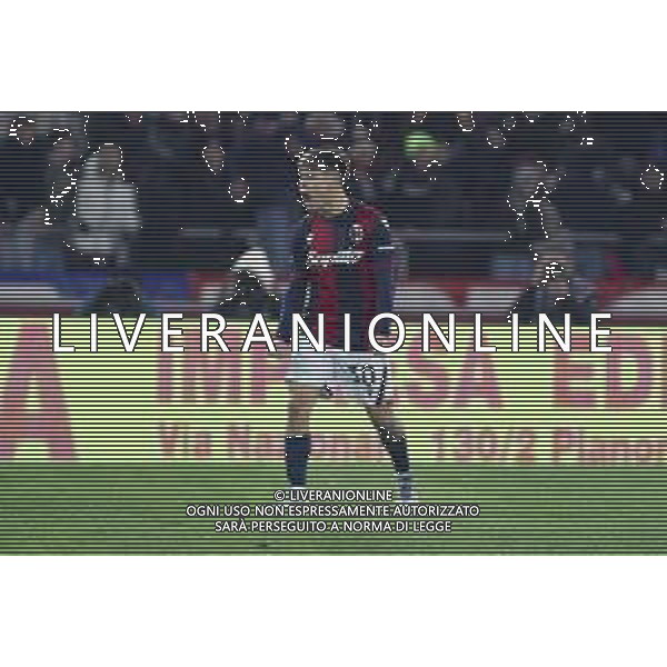 Benjamin Dominguez of Bologna FC celebrates after scoring second gol during Bologna BFC vs Hellas Verona FC, 18° Serie A Enilive 2024-25 game at Renato Dall\'Ara stadium in Bologna (BO), Italy, on Dicember 30, 2024. (Photo by Davide Casentini) -AGENZIA ALDO LIVERANI SAS