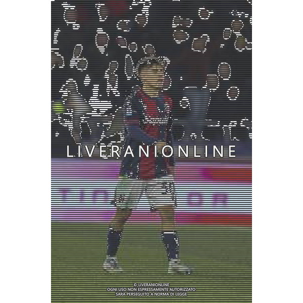 Benjamin Dominguez of Bologna FC celebrates after scoring second gol during Bologna BFC vs Hellas Verona FC, 18° Serie A Enilive 2024-25 game at Renato Dall\'Ara stadium in Bologna (BO), Italy, on Dicember 30, 2024. (Photo by Davide Casentini) -AGENZIA ALDO LIVERANI SAS