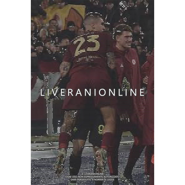 Roma vs Lazio Campionato Serie A Enilive - 19 Giornata Stadio Olimpico - Roma 05-01-2025 nella foto Esultanza finale Mancini ©Federico Gaetano-AGENZIA ALDO LIVERANI SAS