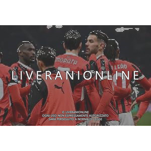 Milan vs Cagliari nella foto Milan esultanza dopo il gol dell\'1 a 0 Milano 11-01-2025 Stadio Giuseppe Meazza - San Siro Campionato Serie A Enilive - 20a giornata foto Roberto Garavaglia/Agenzia Aldo Liverani sas ©Garavaglia - AGENZIA ALDO LIVERANI SAS