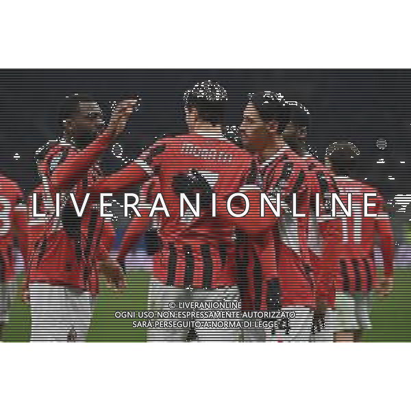 Milan vs Cagliari nella foto Milan esultanza dopo il gol dell\'1 a 0 Milano 11-01-2025 Stadio Giuseppe Meazza - San Siro Campionato Serie A Enilive - 20a giornata foto Roberto Garavaglia/Agenzia Aldo Liverani sas ©Garavaglia - AGENZIA ALDO LIVERANI SAS