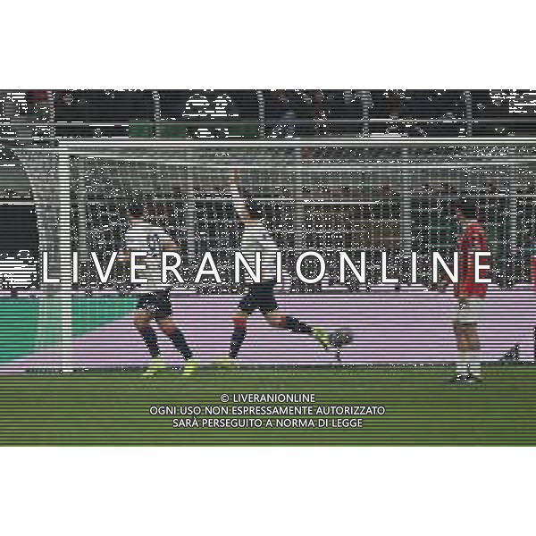 Milan vs Cagliari nella foto Nadir Zortea (Cagliari) esultanza dopo il gol dell\'1 a 1 Milano 11-01-2025 Stadio Giuseppe Meazza - San Siro Campionato Serie A Enilive - 20a giornata foto Roberto Garavaglia/Agenzia Aldo Liverani sas ©Garavaglia - AGENZIA ALDO LIVERANI SAS