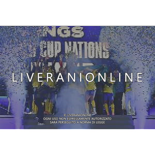 TVMV-Torino 12.01.2025 Allianz Stadium ©Manuela Viganti/Agenzia Aldo Liverani Kings League WORLD Cup Nations 2025 Finale Brasile Colombia Nella foto: premiazione brasile vincitore della king league 2025 - con la coppa trofeo ©Viganti - AGENZIA ALDO LIVERANI SAS