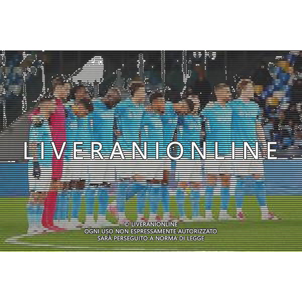 NAPOLI - HELLAS VERONA CAMPIONATO CALCIO SERIE A 12.01.2025 nella foto: Formazione napoli minuto di silenzio per Cudicini Foto MOSCA - AGENZIA ALDO LIVERANI SAS