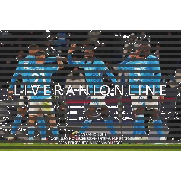 NAPOLI - HELLAS VERONA CAMPIONATO CALCIO SERIE A 12.01.2025 nella foto: esultanza dopo il gol di Frank Anguissa Foto MOSCA - AGENZIA ALDO LIVERANI SAS