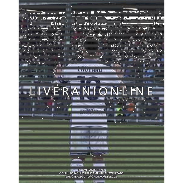 Lautaro Martinez of Inter FC gestures during Venezia FC vs FC Internazionale, 20° Serie A Enilive 2024-25 game at Pier Luigi Penzo stadium in Venezia (VE), Italy, on January 12, 2025. (Photo by Davide Casentini)- AGENZIA ALDO LIVERANI SAS