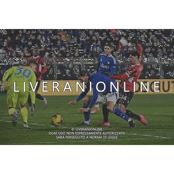 Como vs Milan nella foto Tijjani Reijnders (Milan) occasione da gol Como 14-01-2025 Stadio Giuseppe Sinigaglia Campionato Serie A Enilive - recupero 19a giornata foto Roberto Garavaglia/Agenzia Aldo Liverani sas