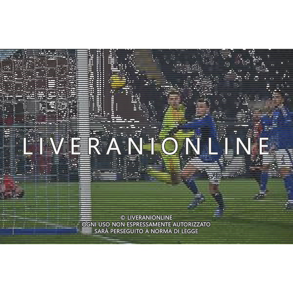 Como vs Milan nella foto Theo Hernandez (Milan) segna il gol dell\'1 a 1 Como 14-01-2025 Stadio Giuseppe Sinigaglia Campionato Serie A Enilive - recupero 19a giornata foto Roberto Garavaglia/Agenzia Aldo Liverani sas