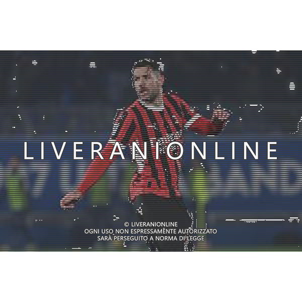 Como vs Milan nella foto Theo Hernandez (Milan) esultanza dopo il gol dell\'1 a 1 Como 14-01-2025 Stadio Giuseppe Sinigaglia Campionato Serie A Enilive - recupero 19a giornata foto Roberto Garavaglia/Agenzia Aldo Liverani sas