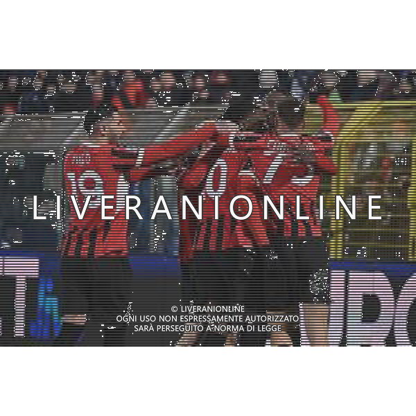 Como vs Milan nella foto Milan esultanza dopo il gol del 2 a 1 Como 14-01-2025 Stadio Giuseppe Sinigaglia Campionato Serie A Enilive - recupero 19a giornata foto Roberto Garavaglia/Agenzia Aldo Liverani sas