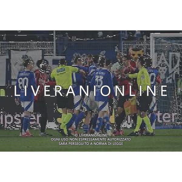 Como vs Milan nella foto tensione tra i giocatori a fine partita Como 14-01-2025 Stadio Giuseppe Sinigaglia Campionato Serie A Enilive - recupero 19a giornata foto Roberto Garavaglia/Agenzia Aldo Liverani sas