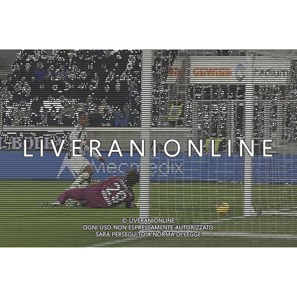 Pierre Kalulu of Juventus FC scores a goal during Atalanta BC vs Juventus FC, 19° Serie A Enilive 2024-25 game at Gewiss stadium in Bergamo (BG), Italy, on January 14, 2025. (Photo by Davide Casentini)-AGENZIA ALDO LIVERANI SAS
