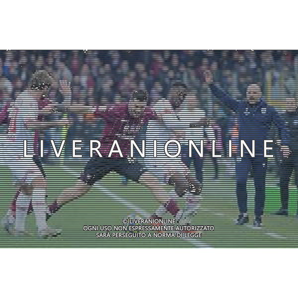 18 01 2025 - Salerno. Stadio Arechi. Campionato Serie B. Salernitana-Reggiana Nella foto luka lochoshvili, cedric gondo Foto Giuseppe Cuozzo/Agenzia Liverani-AGENZIA ALDO LIVERANI SAS