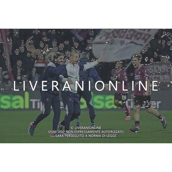 18 01 2025 - Salerno. Stadio Arechi. Campionato Serie B. Salernitana-Reggiana Nella foto esultanza finale roberto breda Foto Giuseppe Cuozzo/Agenzia Liverani-AGENZIA ALDO LIVERANI SAS