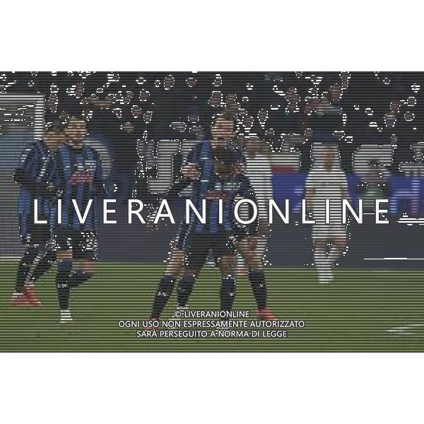 Ademola Lookman of Atalanta BC celebrates after scoring goal during Atalanta BC vs SSC Napoli, 21° Serie A Enilive 2024-25 game at Gewiss stadium in Bergamo (BG), Italy, on January 18, 2025. (Photo by Davide Casentini)-AGENZIA ALDO LIVERANI SAS
