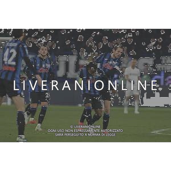 Ademola Lookman of Atalanta BC celebrates after scoring goal during Atalanta BC vs SSC Napoli, 21° Serie A Enilive 2024-25 game at Gewiss stadium in Bergamo (BG), Italy, on January 18, 2025. (Photo by Davide Casentini)-AGENZIA ALDO LIVERANI SAS