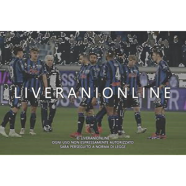 atalanta players and Gian Piero Gasperini Head Coach of Atalanta BC show their dejection at the end of Atalanta BC vs SSC Napoli, 21° Serie A Enilive 2024-25 game at Gewiss stadium in Bergamo (BG), Italy, on January 18, 2025. (Photo by Davide Casentini)-AGENZIA ALDO LIVERANI SAS