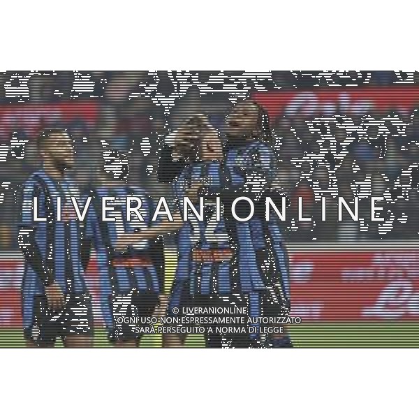 Mateo Retegui of Atalanta BC celebrates after scoring goal during Atalanta BC vs SSC Napoli, 21° Serie A Enilive 2024-25 game at Gewiss stadium in Bergamo (BG), Italy, on January 18, 2025. (Photo by Davide Casentini)-AGENZIA ALDO LIVERANI SAS