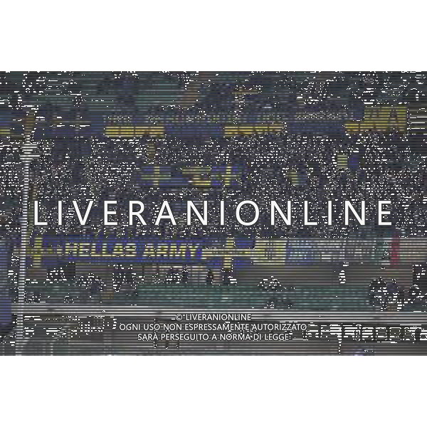 tifosi - Hellas Verona fans show their support during Hellas Verona FC vs SS Lazio, 21° Serie A Enilive 2024-25 game at Marcantonio Bentegodi stadium in Verona (VR), Italy, on January 19, 2025. (Photo by Davide Casentini) - AGENZIA ALDO LIVERANI SAS