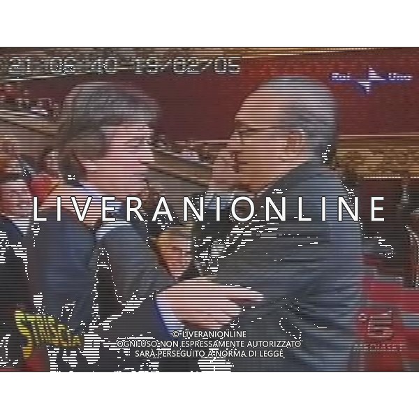 IMMAGINI TELEVISIVE OBBLIGATORIO CITARE LA FONTE TELEVISIVA NELLA FOTO FABRIZIO DEL NOCE CON PIPPO BAUDO AGENZI ALDO LIVERANI