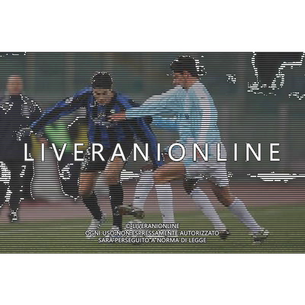 LAZIO- INTER COPPA ITALIA TIM CUP 24/01/2006 NELLA FOTO JULIO CRUZ - CRIBARI FOTO MOSCA/AG ALDO LIVERANI