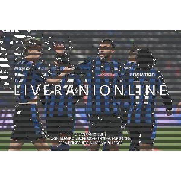 TVRG Atalanta vs Sturm Graz nella foto giocatori Atalanta esultanza dopo un gol Bergamo 21-01-2025 Gewiss Stadium UEFA Champions League fase a girone unico - 7a giornata foto Roberto Garavaglia/Agenzia Aldo Liverani sas