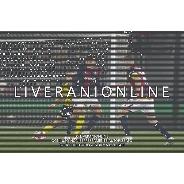 Santiago Castro of Bologna FC play the ball during Bologna BFC vs Borussia Dortmund, 7° round of Champions League 2024-25, game at Renato Dall\'Ara stadiumo in Bologna (BG), Italy, on January 21, 2025. (Photo by Davide Casentini)- AGENZIA ALDO LIVERANI SAS