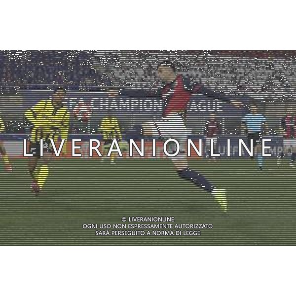 Charalampos Lykogiannis of Bologna FC play the ball during Bologna BFC vs Borussia Dortmund, 7° round of Champions League 2024-25, game at Renato Dall\'Ara stadiumo in Bologna (BG), Italy, on January 21, 2025. (Photo by Davide Casentini)- AGENZIA ALDO LIVERANI SAS
