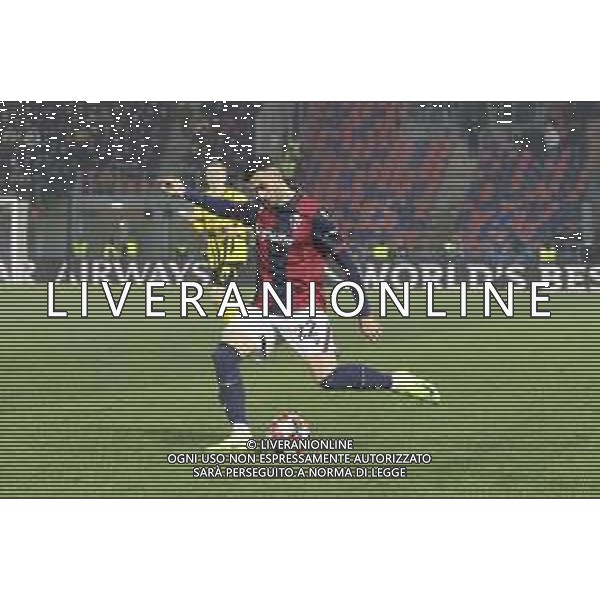 Charalampos Lykogiannis of Bologna FC play the ball during Bologna BFC vs Borussia Dortmund, 7° round of Champions League 2024-25, game at Renato Dall\'Ara stadiumo in Bologna (BG), Italy, on January 21, 2025. (Photo by Davide Casentini)- AGENZIA ALDO LIVERANI SAS