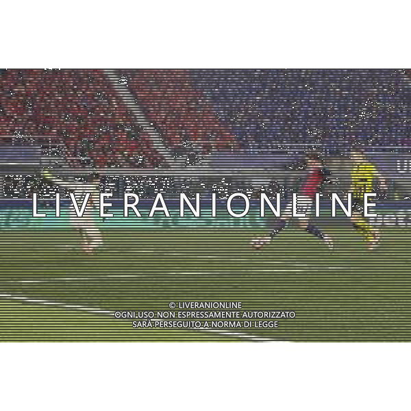 Thijs Dallinga of Bologna FC scores a goal during Bologna BFC vs Borussia Dortmund, 7° round of Champions League 2024-25, game at Renato Dall\'Ara stadiumo in Bologna (BG), Italy, on January 21, 2025. (Photo by Davide Casentini)- AGENZIA ALDO LIVERANI SAS