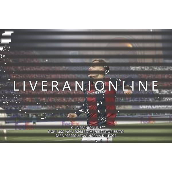 Thijs Dallinga of Bologna FC celebrates after scoring goal during Bologna BFC vs Borussia Dortmund, 7° round of Champions League 2024-25, game at Renato Dall\'Ara stadiumo in Bologna (BG), Italy, on January 21, 2025. (Photo by Davide Casentini)- AGENZIA ALDO LIVERANI SAS