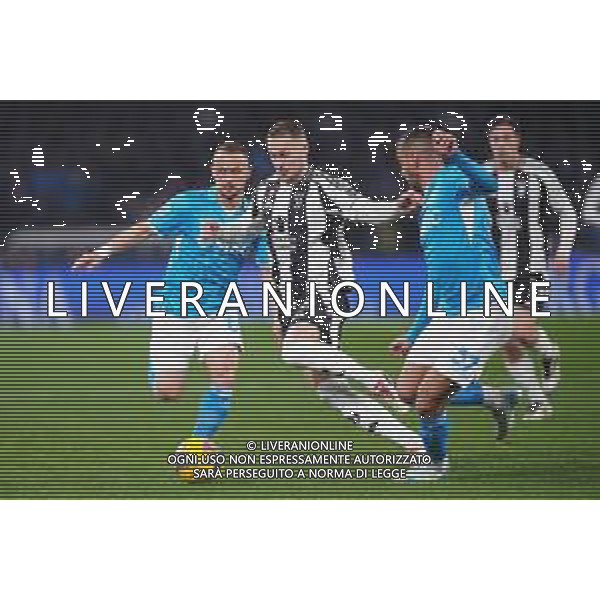 NAPOLI vs JUVENTUS Campionato Calcio Serie A 23.01.2025 Nella foto: Teun Koopmeiners, Stanislav Lobotka, Leonardo Spinazzola ©MOSCA- AGENZIA ALDO LIVERANI SAS