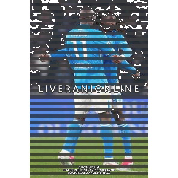 NAPOLI vs JUVENTUS Campionato Calcio Serie A 23.01.2025 Nella foto: esultanza dopo il gol di Romelu Lukaku con Frank Anguissa ©MOSCA- AGENZIA ALDO LIVERANI SAS