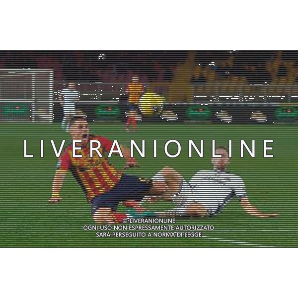 TVEM January 26, 2025 Lecce, Italy - US Lecce vs FC Inter - Italian soccer serie A 2024/25 - Via Del Mare Stadium. In the pic: Nikola Krstovic of US Lecce in action against Stefan de Vrij of FC Inter FOTO EMMANUELE MASTRODONATO-AG ALDO LIVERANI SAS