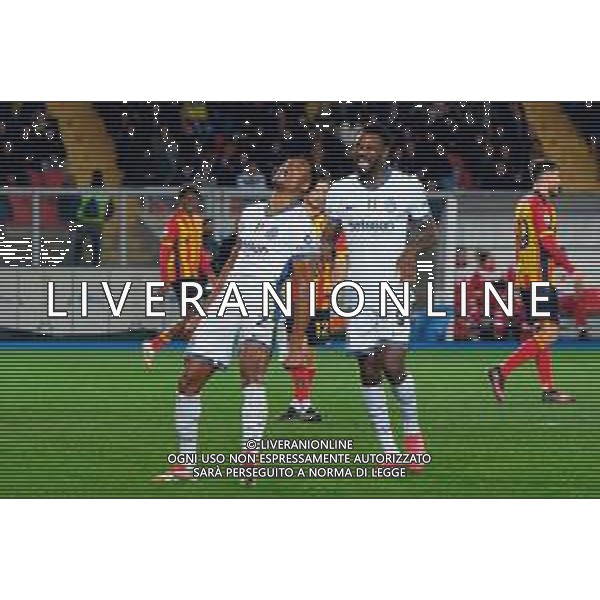 TVEM January 26, 2025 Lecce, Italy - US Lecce vs FC Inter - Italian soccer serie A 2024/25 - Via Del Mare Stadium. In the pic: Denzel Dumfries of FC Inter celebrates after scoring a goal ©TVEM Emmanuele Mastrodonato - AGENZIA ALDO LIVERANI SAS