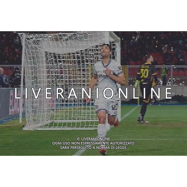 TVEM January 26, 2025 Lecce, Italy - US Lecce vs FC Inter - Italian soccer serie A 2024/25 - Via Del Mare Stadium. In the pic: Mehdi Taremi of FC Inter celebrates after scoring a goal ©TVEM Emmanuele Mastrodonato - AGENZIA ALDO LIVERANI SAS