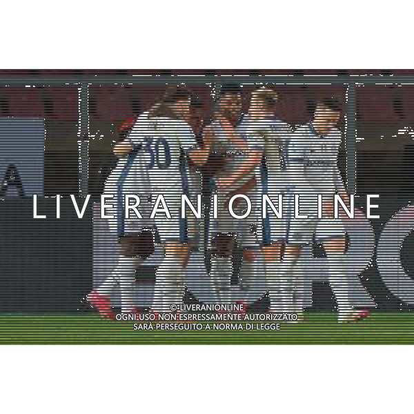 TVEM January 26, 2025 Lecce, Italy - US Lecce vs FC Inter - Italian soccer serie A 2024/25 - Via Del Mare Stadium. In the pic: Lautaro Martinez of FC Inter celebrates after scoring a goal with teammates ©TVEM Emmanuele Mastrodonato - AGENZIA ALDO LIVERANI SAS
