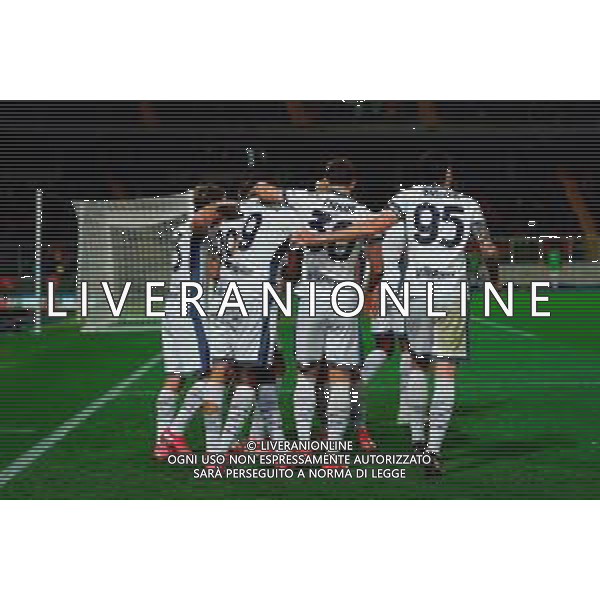 TVEM January 26, 2025 Lecce, Italy - US Lecce vs FC Inter - Italian soccer serie A 2024/25 - Via Del Mare Stadium. In the pic: Mehdi Taremi of FC Inter celebrates after scoring a goal with teammates FOTO EMMANUELE MASTRODONATO-AG ALDO LIVERANI SAS