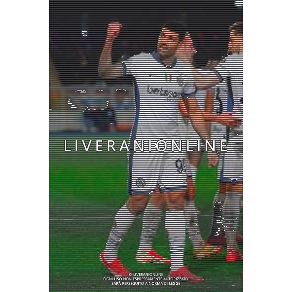 TVEM January 26, 2025 Lecce, Italy - US Lecce vs FC Inter - Italian soccer serie A 2024/25 - Via Del Mare Stadium. In the pic: Mehdi Taremi of FC Inter celebrates after scoring a goal FOTO EMMANUELE MASTRODONATO-AG ALDO LIVERANI SAS