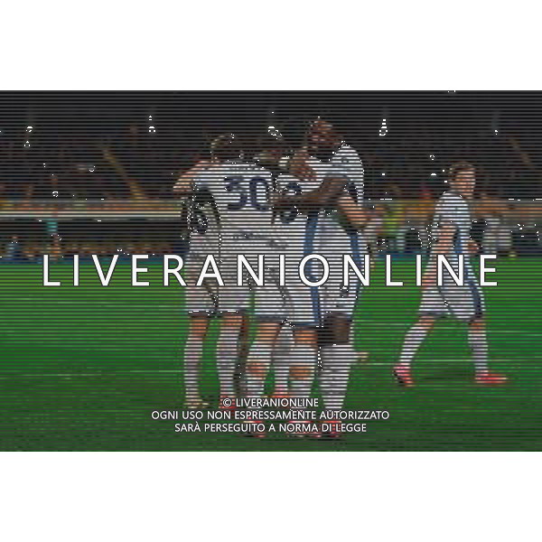 TVEM January 26, 2025 Lecce, Italy - US Lecce vs FC Inter - Italian soccer serie A 2024/25 - Via Del Mare Stadium. In the pic: Mehdi Taremi of FC Inter celebrates after scoring a goal with Marcus Thuram of FC Inter FOTO EMMANUELE MASTRODONATO-AG ALDO LIVERANI SAS