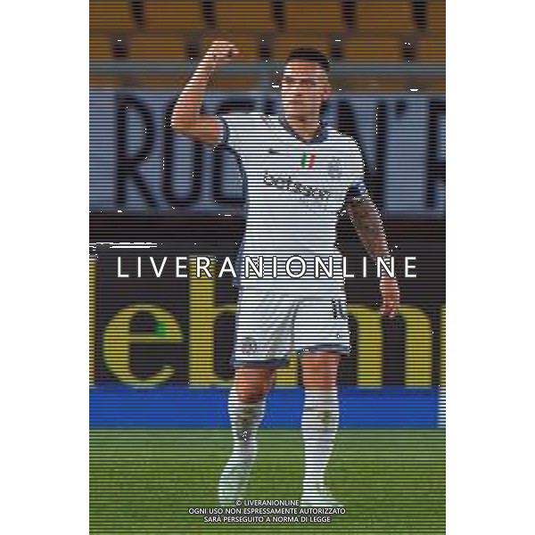 TVEM January 26, 2025 Lecce, Italy - US Lecce vs FC Inter - Italian soccer serie A 2024/25 - Via Del Mare Stadium. In the pic: Lautaro Martinez of FC Inter celebrates after scoring a goal FOTO EMMANUELE MASTRODONATO-AG ALDO LIVERANI SAS
