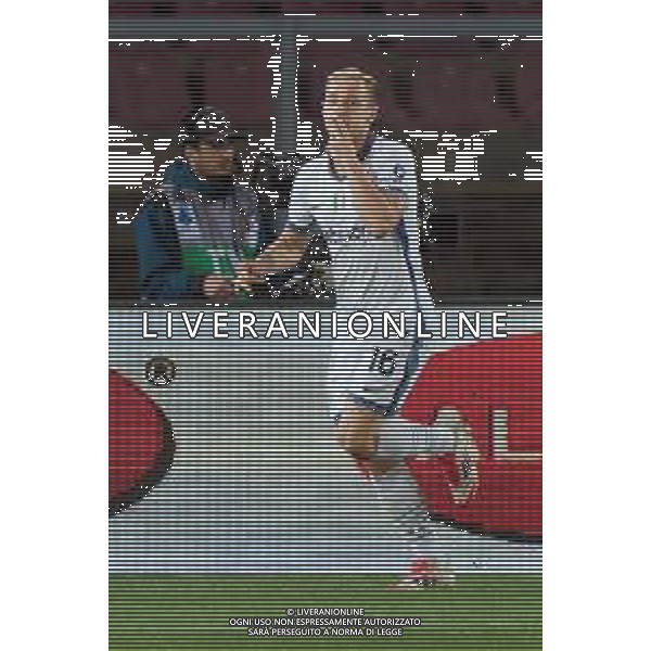TVEM January 26, 2025 Lecce, Italy - US Lecce vs FC Inter - Italian soccer serie A 2024/25 - Via Del Mare Stadium. In the pic: Davide Frattesi of FC Inter celebrates after scoring a goal FOTO EMMANUELE MASTRODONATO-AG ALDO LIVERANI SAS