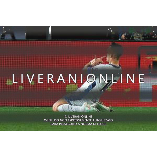 TVEM January 26, 2025 Lecce, Italy - US Lecce vs FC Inter - Italian soccer serie A 2024/25 - Via Del Mare Stadium. In the pic: Lautaro Martinez of FC Inter celebrates after scoring a goal FOTO EMMANUELE MASTRODONATO-AG ALDO LIVERANI SAS