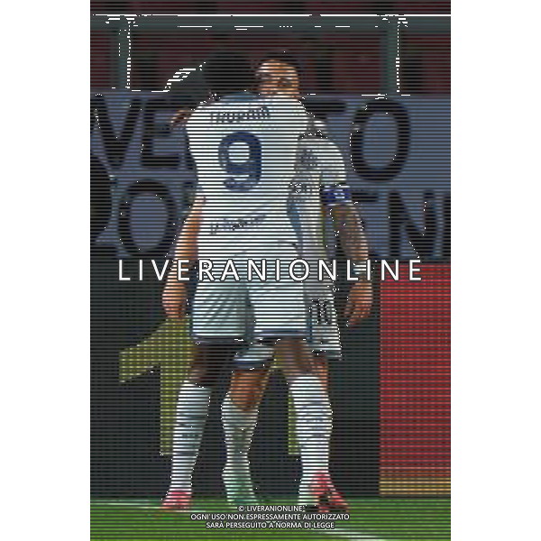 TVEM January 26, 2025 Lecce, Italy - US Lecce vs FC Inter - Italian soccer serie A 2024/25 - Via Del Mare Stadium. In the pic: Lautaro Martinez of FC Inter celebrates after scoring a goal with Marcus Thuram of FC Inter FOTO EMMANUELE MASTRODONATO-AG ALDO LIVERANI SAS