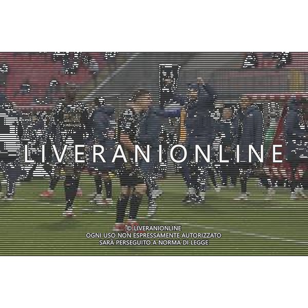 Tomas Suslov of Hellas Verona FC celebrate the victory at the end of AC Monza vs Hellas Verona FC, 23° Serie A Enilive 2024-25 game at U-Power stadium in Monza (MB), Italy, on February 01, 2025. (Photo by Davide Casentini)- AGENZIA ALDO LIVERANI SAS