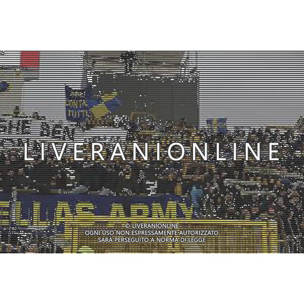 tifosi - Hellas Verona fans celebrate the victory at the end of AC Monza vs Hellas Verona FC, 23° Serie A Enilive 2024-25 game at U-Power stadium in Monza (MB), Italy, on February 01, 2025. (Photo by Davide Casentini)- AGENZIA ALDO LIVERANI SAS